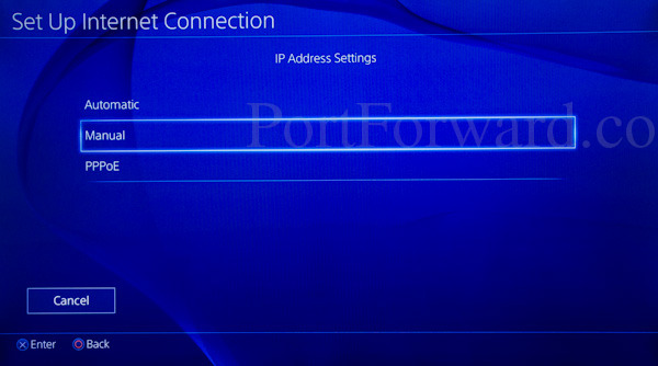 PlayStation 4 manual ip address